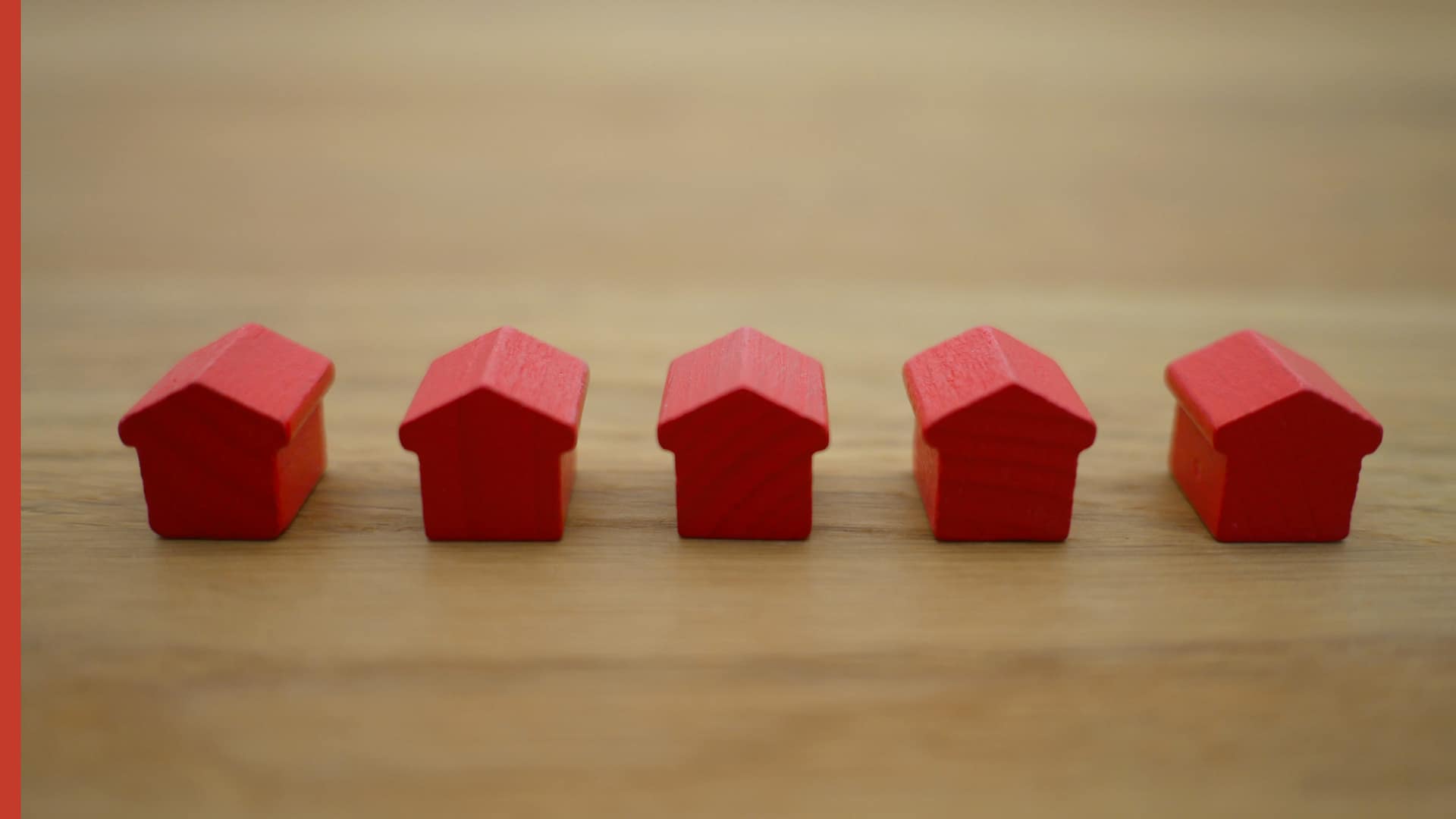 5 Wooden House Tokens